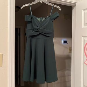 Green hoco/formal off the shoulder dress